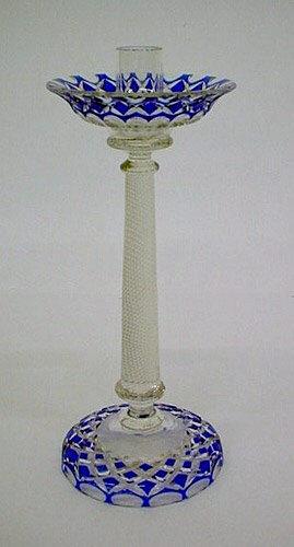 3569 - Colorless Engraved Candlestick