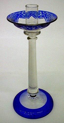 3569 - Colorless Acid Etched Candlestick