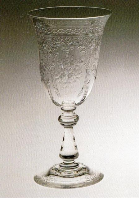 3605 - Colorless Engraved Goblet