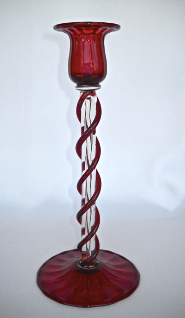 5114 - Selenium Red Transparent Candlestick