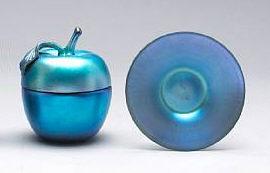 5137 - Blue Aurene Iridescent Marmalade Jar