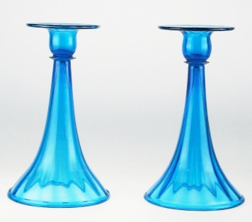 5165 - Celeste Blue Transparent Candlestick