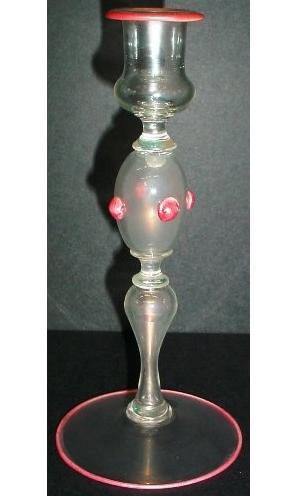 5220 - Verre de Soie Iridescent Candlestick