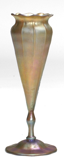 523 - Gold Aurene Iridescent Vase