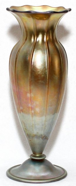 528 - Gold Aurene Iridescent Vase