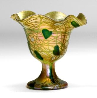 543 - Gold Aurene Iridescent Vase