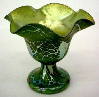 546 - Green Aurene Iridescent Vase