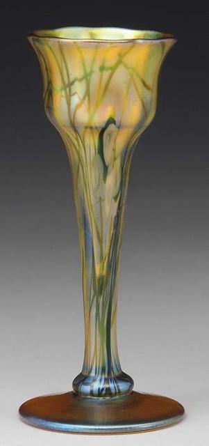 561 - Gold Aurene Iridescent Vase