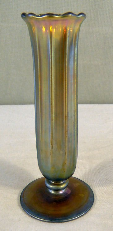 562 - Gold Aurene Iridescent Vase