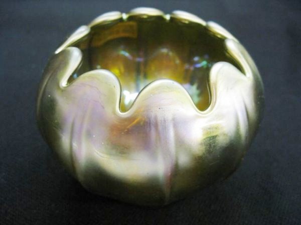 567 - Gold Aurene Iridescent Vase