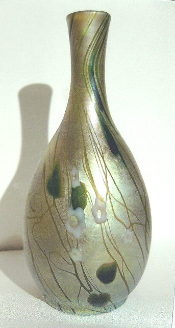 574 - Gold Aurene Millefiori Vase