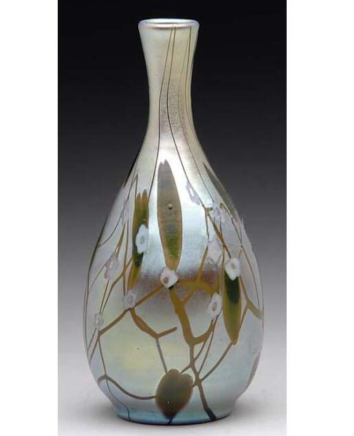 575 - Gold Aurene Iridescent Vase