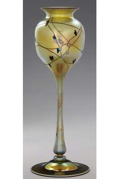 578 - Gold Aurene Iridescent Vase