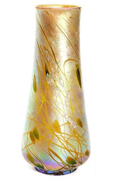 580 - Gold Aurene Iridescent Vase