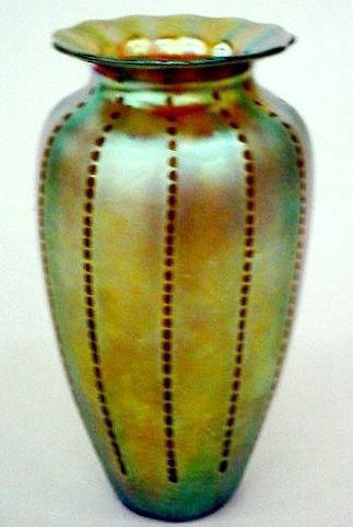 585 - Gold Aurene Iridescent Vase