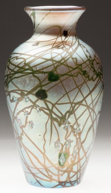 591 - Gold Aurene Iridescent Vase