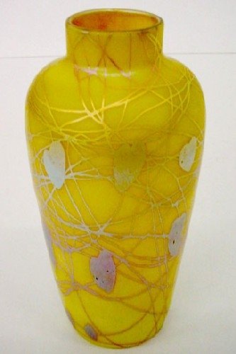 592 - Yellow Iridescent Vase