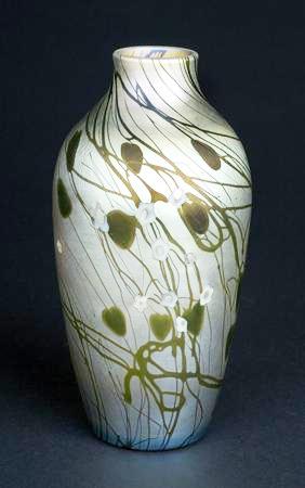 596 - Gold Aurene Iridescent Vase