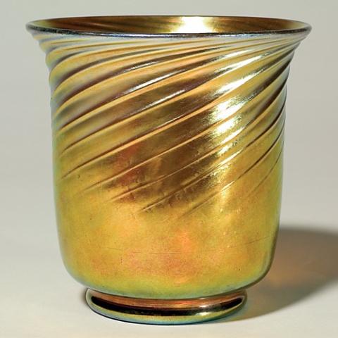 6030 - Gold Aurene Iridescent Vase
