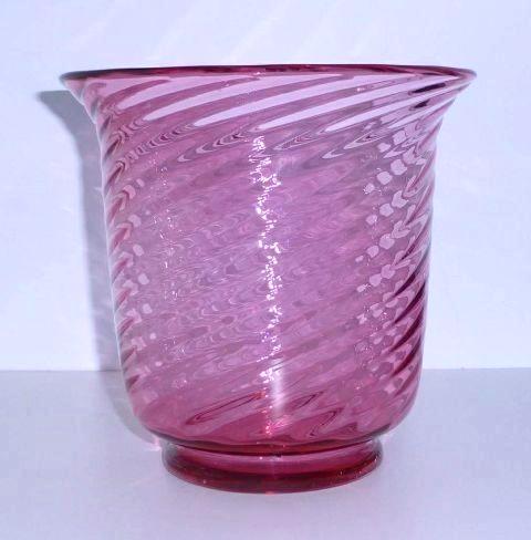 6030 - Gold Ruby Transparent Vase
