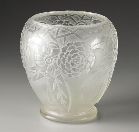 6031 - Colorless Acid Etched Vase