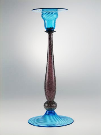 6045 - Celeste Blue Transparent Candlestick