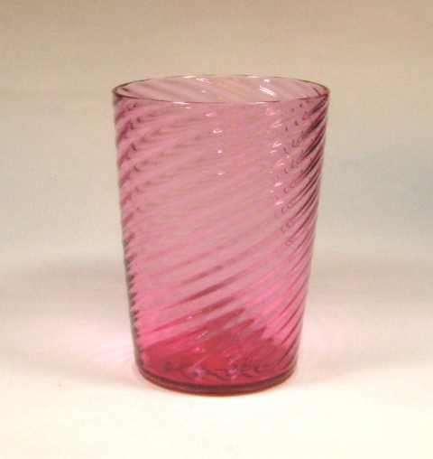 6053 - Gold Ruby Transparent Vase