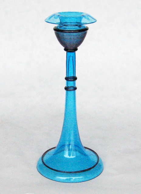 6057 - Celeste Blue Transparent Candlestick