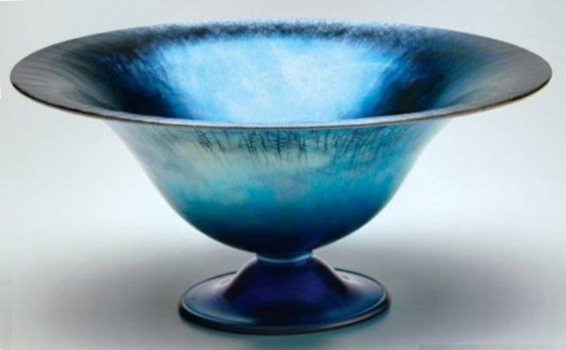 6058 - Blue Aurene Iridescent Bowl