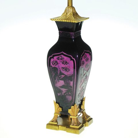 6097 - Acid Etched Vase/Lamp