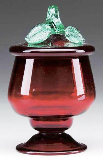 6105 - Selenium Red Transparent Covered Vase