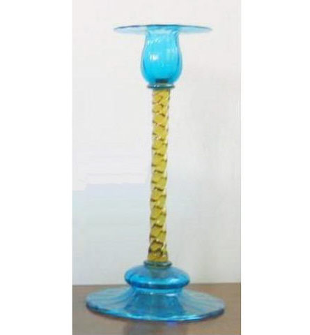 6107 - Celeste Blue Transparent Candlestick