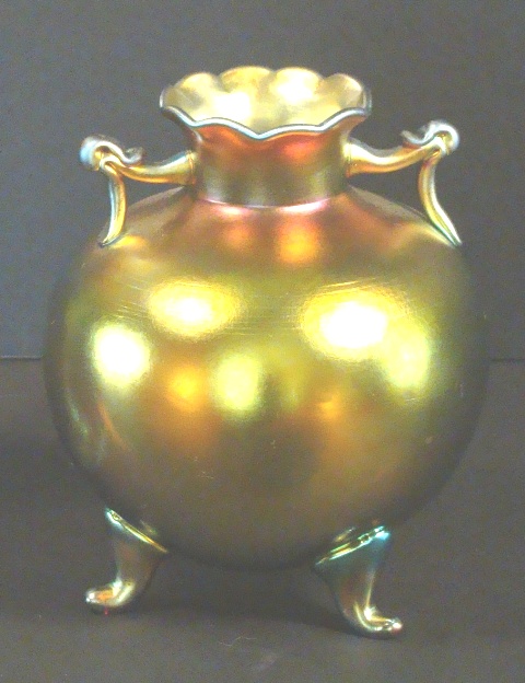 6117 - Gold Aurene Iridescent Vase