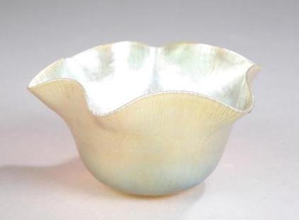 613 - Gold Aurene Iridescent Finger Bowl