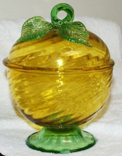 6161 - Bristol Yellow Transparent Covered Vase