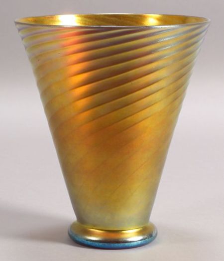 6171 - Gold Aurene Iridescent Vase