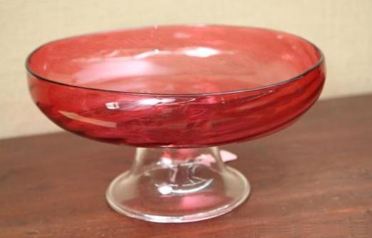 6176 - Gold Ruby Transparent Bowl