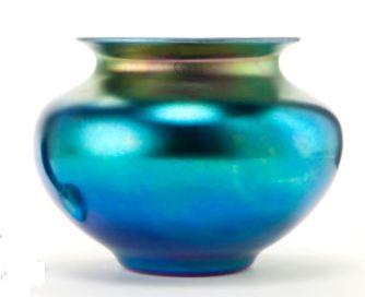 6178 - Blue Aurene Iridescent Vase