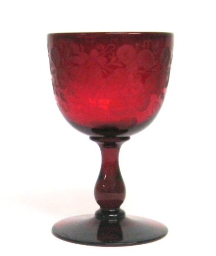 6192 - Selenium Red Engraved Goblet