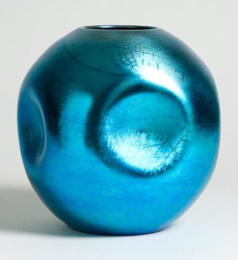 6219 - Blue Aurene Iridescent Vase
