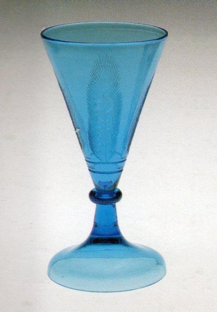 6220 - Celeste Blue Engraved Goblet