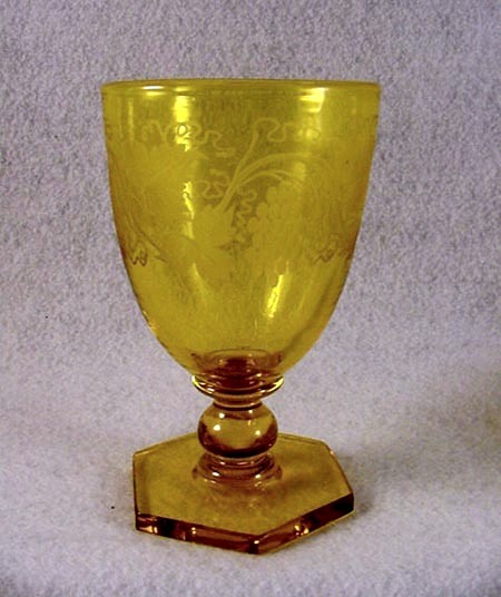 6242 - Bristol Yellow Engraved Goblet