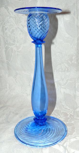 6270 - Celeste Blue Transparent Candlestick