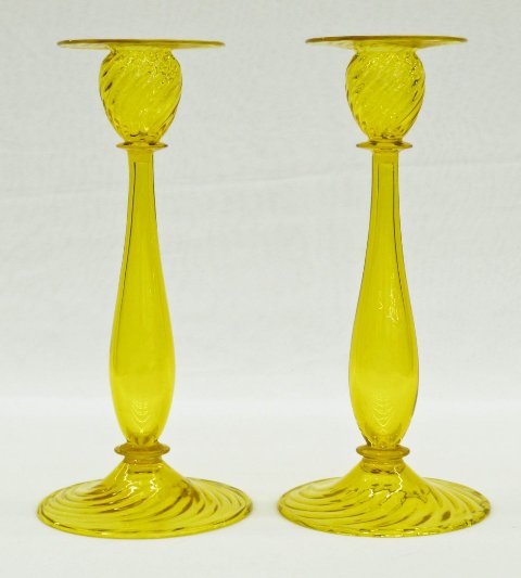 6270 - Bristol Yellow Transparent Candlestick