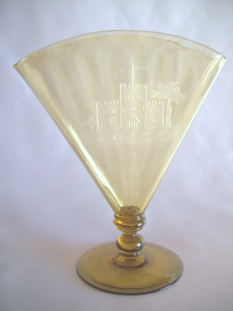 6287 - Amber Engraved Vase