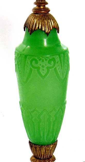 6289 - Green Jade Acid Etched Lamp Shaft