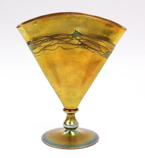 6297 - Gold Aurene Iridescent Vase