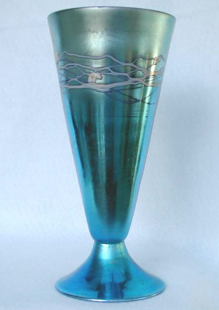 6298 - Blue Aurene Iridescent Vase