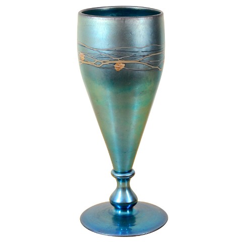 6300 - Blue Aurene Iridescent Vase