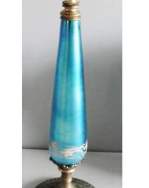 6312 - Blue Aurene Iridescent Lamp Shaft